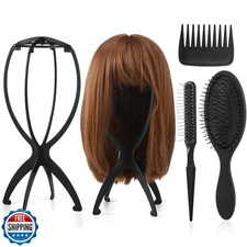 ProSuites 2 Pack Wig Head Stand with 3 PCS Wig Brush Comb, Travel Wig Holder 