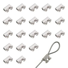20pcs new upgrade steel wire rope cable clamp/double hole stainless steel（