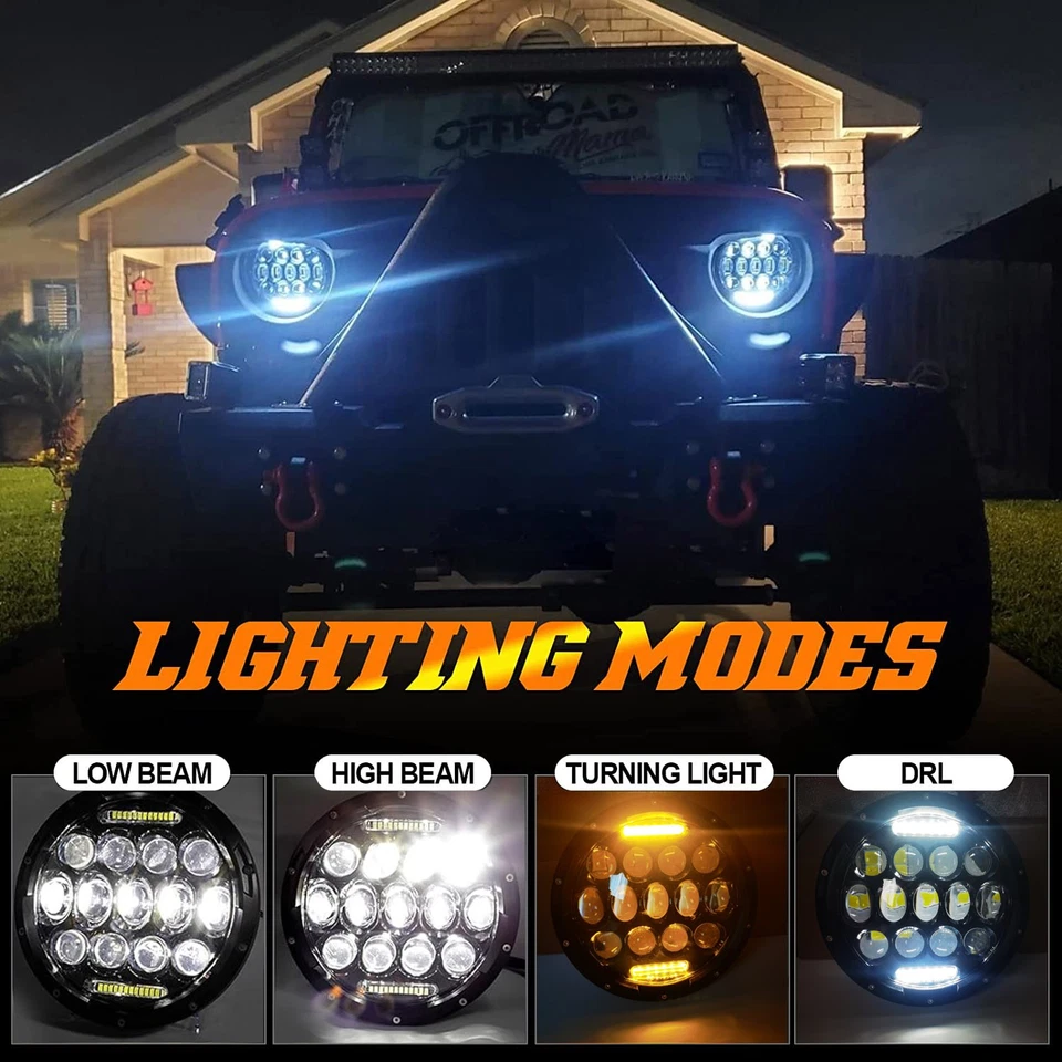 Faros LED negros redondos para Land Rover Range Rover Classic DOT 1970-1995++++ Foto 2 de 4