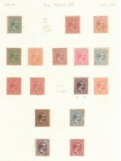 Philippines 1890 1897 King Alfonso XIII Sc163 180 incl. scarce Sc175 dark viole