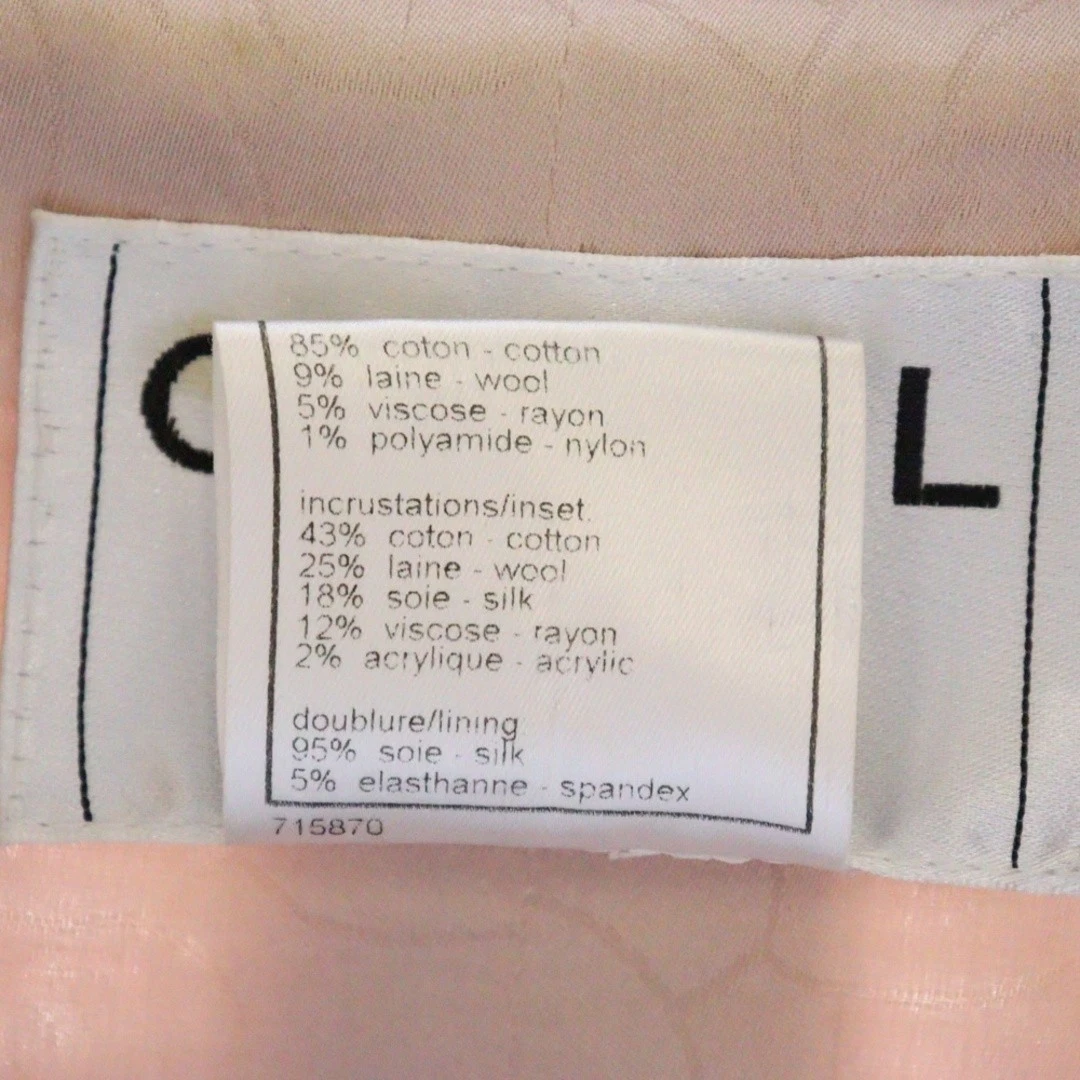 Cappotto lungo Chanel tweed senza bottoni cintura da donna rosa P23417W03305