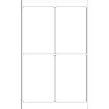 4 x 6" Glossy White Rectangle Laser Labels-4 Labels per Sheet-400 per Case