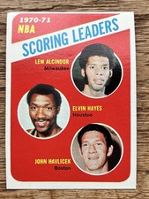 1971-72 Topps Basketball NBA Scoring Leaders Abdul Jabbar~Hayes~Havlicek EX