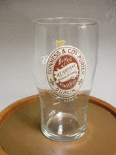 2 GUINNESS BEER GLASS "HOUSE OF GUINNESS" + "BOTTLED AT MCARTANS" DUBLIN IRELAND