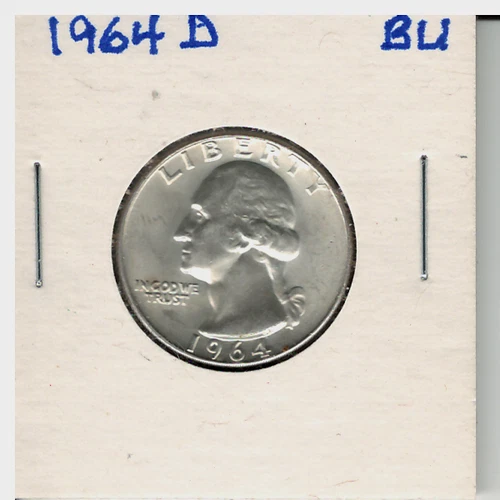 1964 D WASHINGTON QUARTER SILVER BU