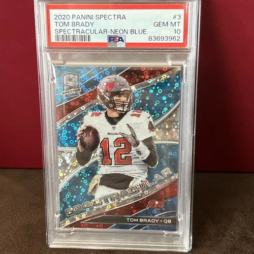 2020 Panini Spectra SSP Tom Brady #27/50 Spectracular Neon Blue Gem Mt 10 Beauty