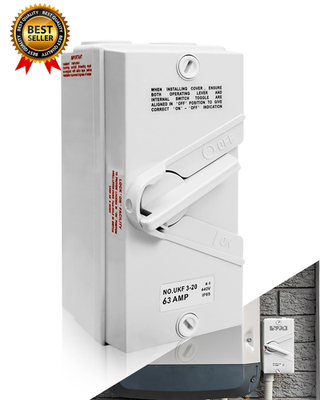 #ad #ad 3 Pole Enclosed Motor Disconnect Switch 63A 440V 3 Phase Electrical IP65 Water $24.97