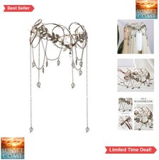 Medieval Elf Headpiece for Women Woodland Fairy Crown Tassel Adjustable Ribbon