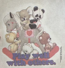 VINTAGE "Play Well With Others” Heat Transfer Iron On Global Impression 6x6