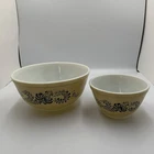 Vintage PYREX Homestead Nesting Mixing Bowls Set of 2 Beige Blue #401 & #403