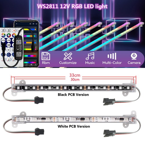 WS2811 RGB LED Aluminum Rigid Bar 28Keys Music Smart Pixels Controller kit 12V - Picture 3 of 22