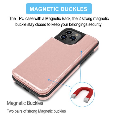 For Apple iPhone 15 14 13 Pro Max/Pro/Plus Leather Wallet Card Holder Case Cover - Picture 13 of 39