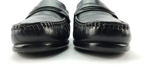 Nunn Bush Mens 8 M Bentley 83878 Black Kidskin Leather Moc Toe Slip On - Picture 3 of 8