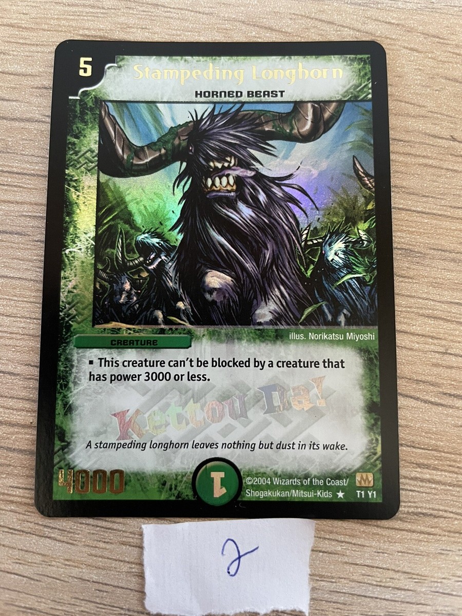 【8/10まで】デュエルマスターズ Stampeding Longhorn 1) RARE Duel Masters stampeding long horn T1 Y1 “Kettou Da