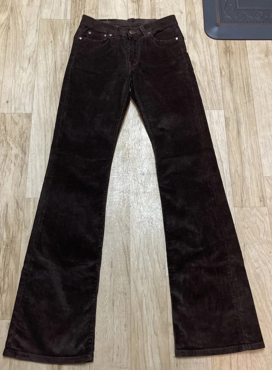 Jeans Flare Miss Sixty En Velours Côtelé Marron - Taille W27 - Style Vintage Années 70 - Occasion Très Bon État