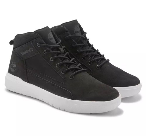 Size 8.5 New Timberland Men's Black Allston Mid Lace-Up Sneaker Boots Black - Picture 3 of 5