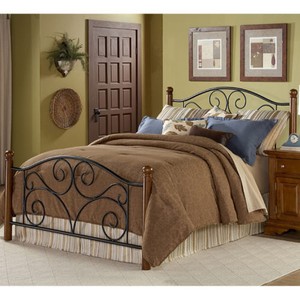 Details About Doral Bedroom Furniture Matte Black Metal Grill Walnut King Size 4 Poster Bed