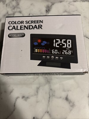 LED Color Screen Digital Weather Station Clock Calendar Thermometer LCD Display