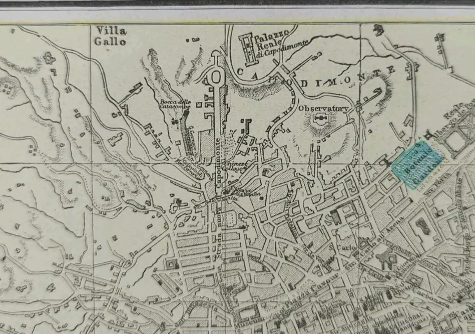 Mapa vintage 1902 NÁPOLES ITALIA 14"x11" antiguo original POZZUOLI SPACCANAPOLI Foto 4 de 4