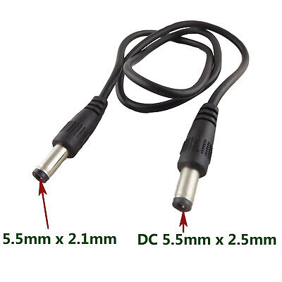 DC Power Plug 5.5 x 2.5mm Male To 5.5 x 2.1mm Male CCTV Adapter