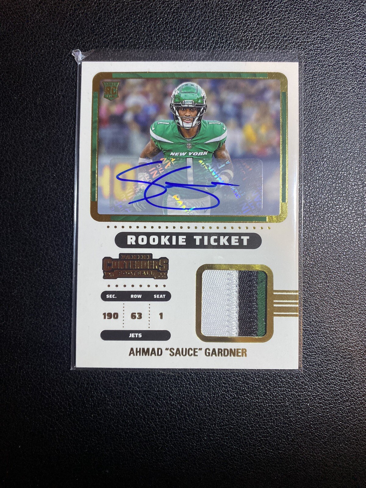 Sauce Gardner Panini Contenders Rookie Ticket Swatches #ASG Variation-Autograph