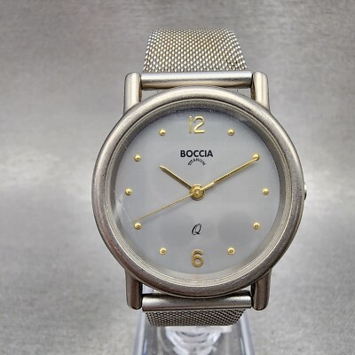 Boccia Titanium Watch Men 33mm Gray Dial Titanium Case Round