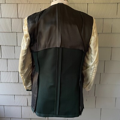 70s Vintage Ratner Clothes Green Polyester 3-Button 2-Piece Mens