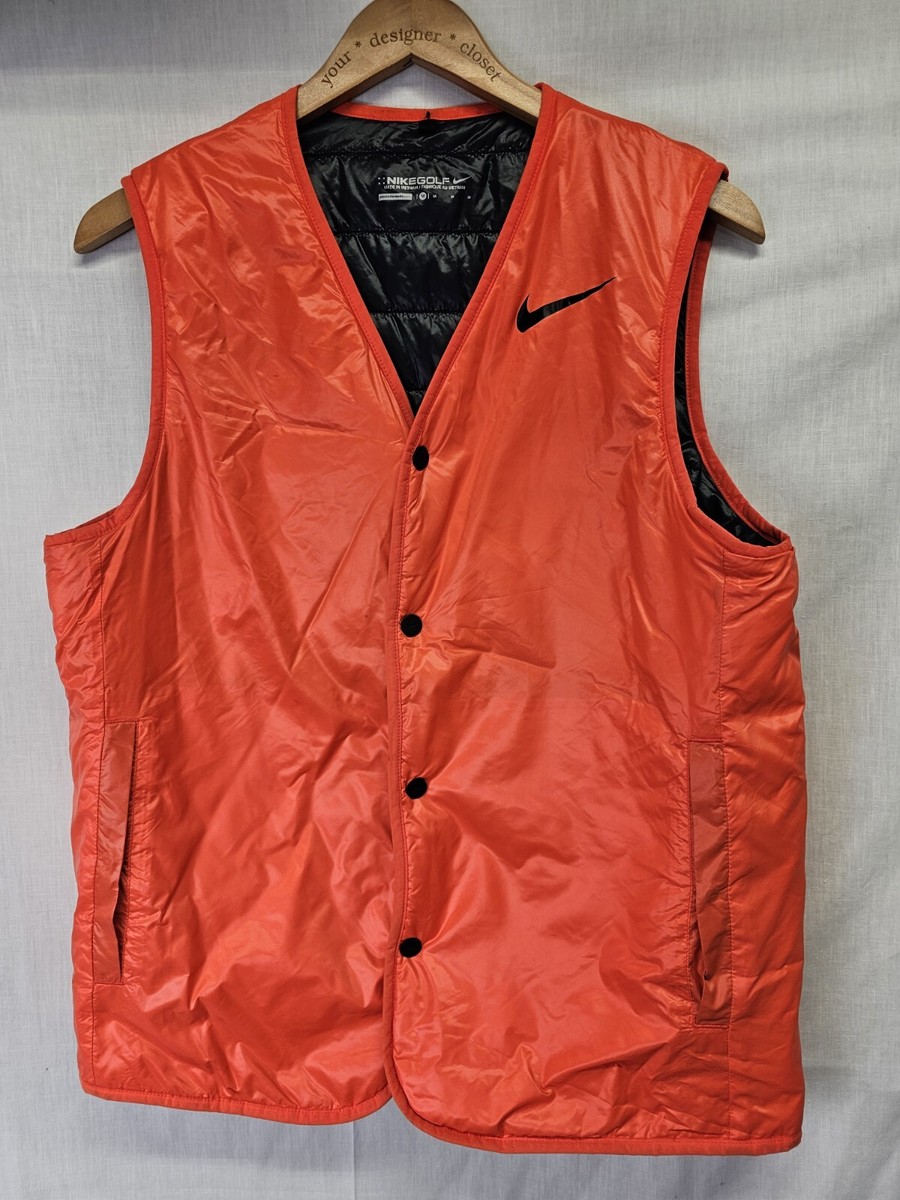 Nike Golf オレンジ パファーベスト Nike Golf Vest Size M Orange Puffer Light Weight Men's | eBay