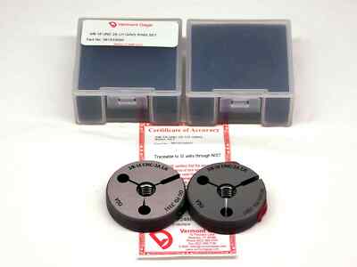 NEW 3/8 16 UNC 2A LEFT HAND VERMONT THREAD RING GAGES .375 GO NOGO = .3331 .3287