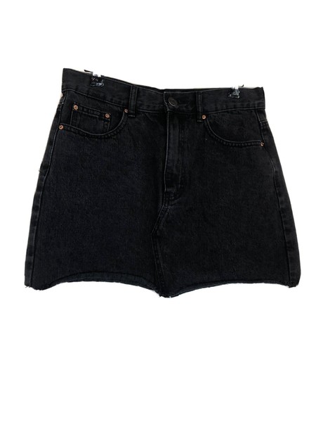 Glassons Ladies Size 10 Black Denim Skirt In Excellent As New Condition