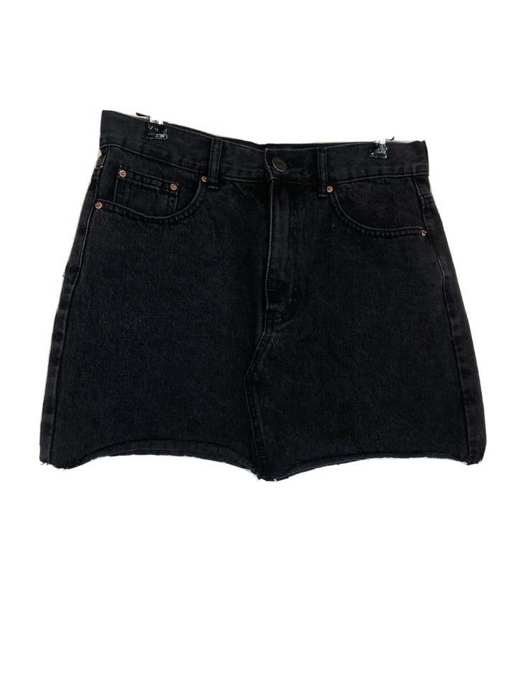 Glassons Ladies Size 10 Black Denim Skirt In Excellent As New Condition