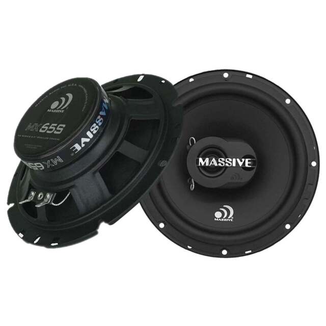 Pair of Massive Audio Shallow Mount 6.5" 200 Watt 4 Ohm Coaxial Speakers MX65S