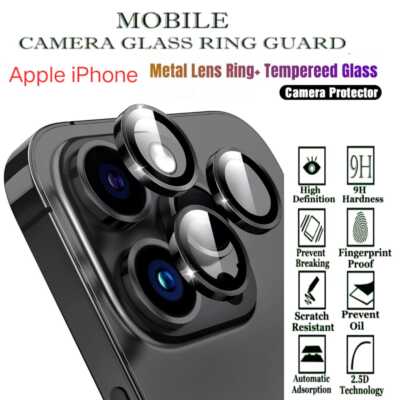 Für iPhone 12 13 14 15 16 17 Cemera Linse Schutz Kamera Ring Hartglas