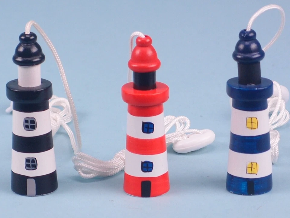 SDL IMPORTS Brand New Seaside Nautical Wooden Lighthouse Cord Pull 3 Colour Choices