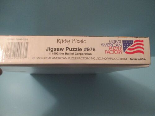 Great American Puzzle Vintage 1994 ‘Kitty Picnic’ 18X24 Complete! HTF - Picture 4 of 7