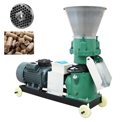 6mm Feed Pellet Mill Machine Electric Feed Pelletizer Farm 3 Rollers 220V 4.5KW