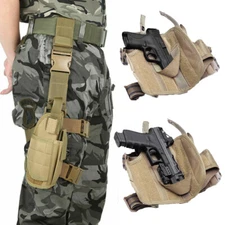 Tactical Thigh Drop Leg Holster Adjustable Right Hand Fits Gun with Laser Light