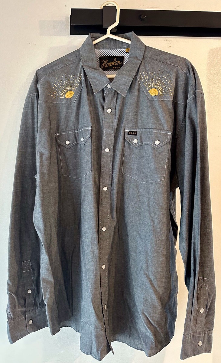 Howler Brothers Crosscut Deluxe Pearl Snap Shirt Sunrise XL