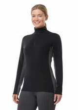 Kerrits Stable Temp Merino Wool Quarter Zip Top - Black