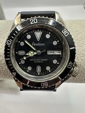 Armitron 20/2373-5 New Battery 36MM 8" Black Ruber Band Rotating Bezel X