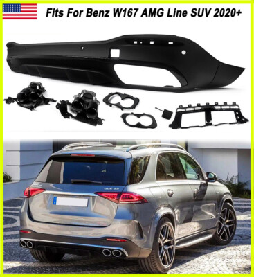 GLE53 Rear Diffuser & Black Round Tailpipes New Fit For Benz W167