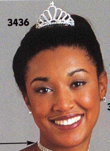 Tiara bailarina lágrima de estrás de 1 3/4" de alto peine inserto cristal plateado - Imagen 2 de 7