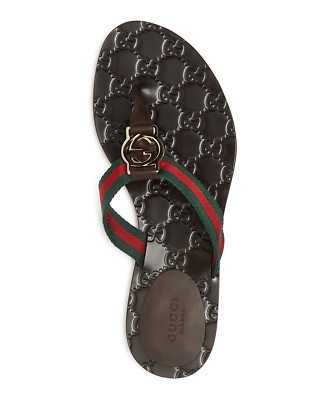 GUCCI ブラック サンダル NIB NEW Gucci women GG thongs flats sandals shoes 34.5 270374 | eBay