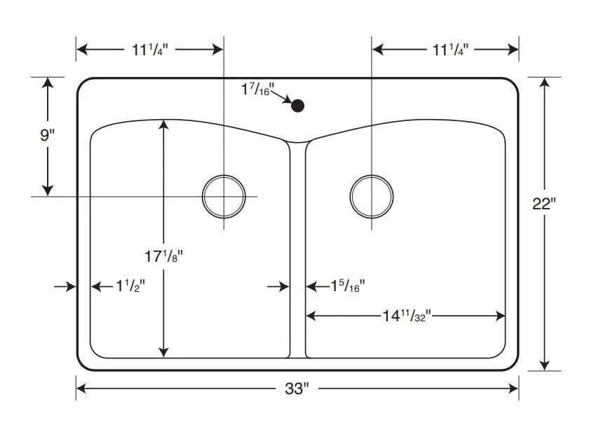 Swanstone QZED3322075 1-Hole Granite Kitchen Sink 33"x 22"x9" Color -BIANCA-BONE - Image 2 of 3