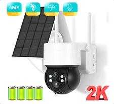 4MP WIFI HD Solar Camera PIR Human Detection Outdoor Security PTZ Surveillance