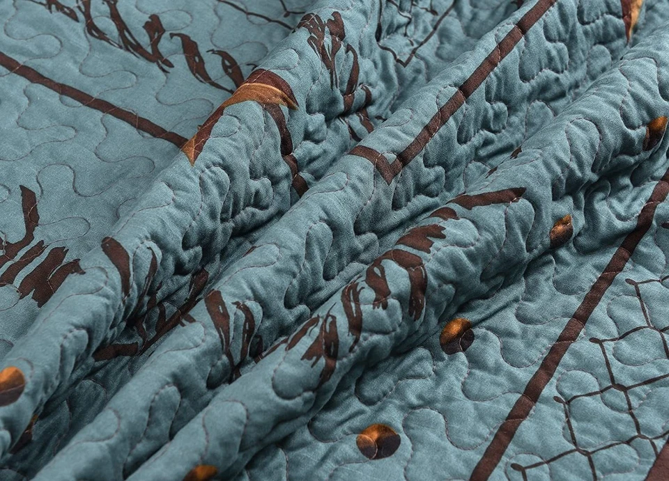 3pcs Pre-Washed Oversized Quilt Set Rustic Western Star Cabin Bedspread Coverlet - Image 2 of 4