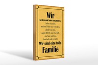 Holzschild Spruch 20X30 Cm Wir Sind Eine Tolle Familie Deko Schild Wooden Sign