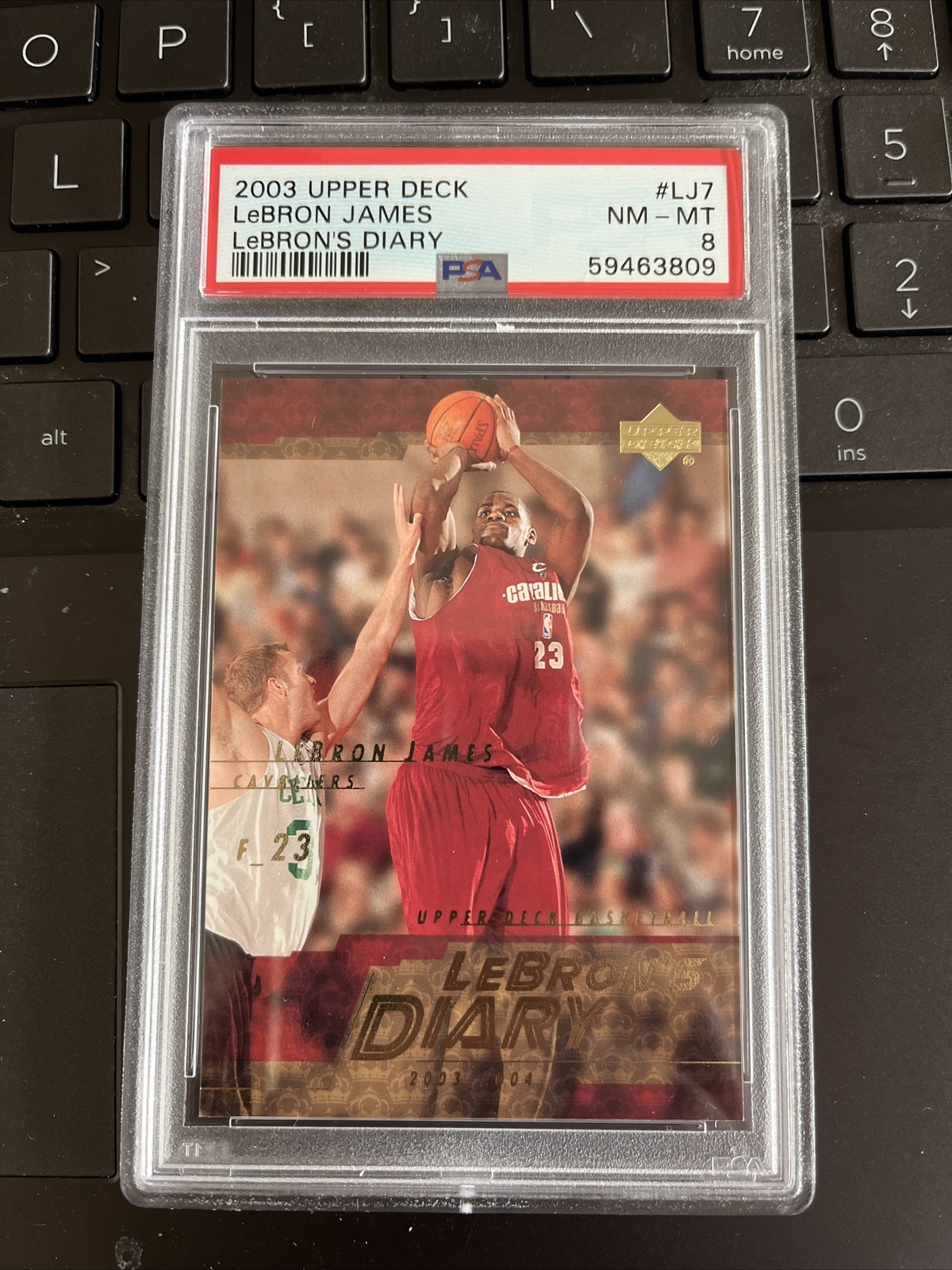 2003-04 Upper Deck LeBron's Diary #LJ7 LeBron James Cavaliers PSA 8 NM - MT