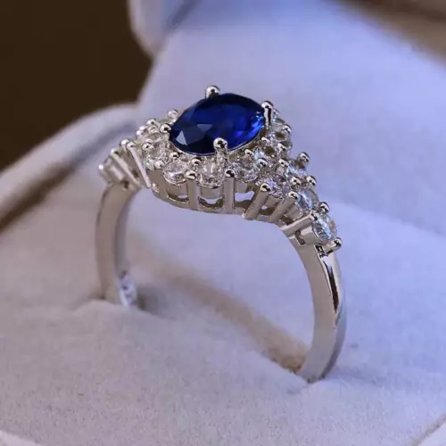 Fashion 925 Silver Filled Ring Oval Cubic Zircon Women Wedding Jewelry Sz 6-10 - Picture 18 of 32
