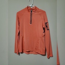 REI Women Size M Orange 1/4 Zip Long Sleeve Pullover Poly/Spandex Blend